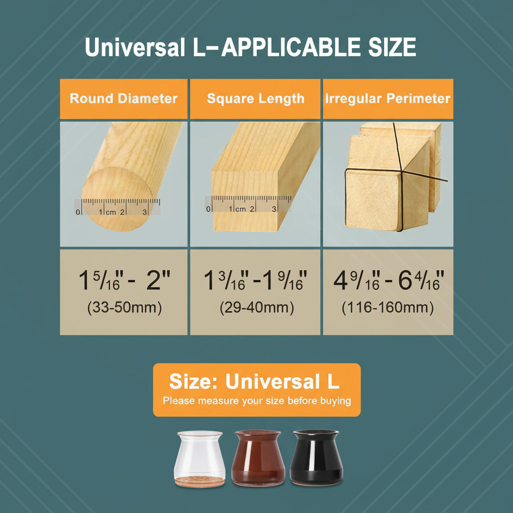 24 Pcs Chair Leg Floor Protectors for Hardwood Floors Silicone Covers Felt Pads Furniture Leg Caps Anti-Scratch Reduce Noise Fit (1-5/16" to 2")