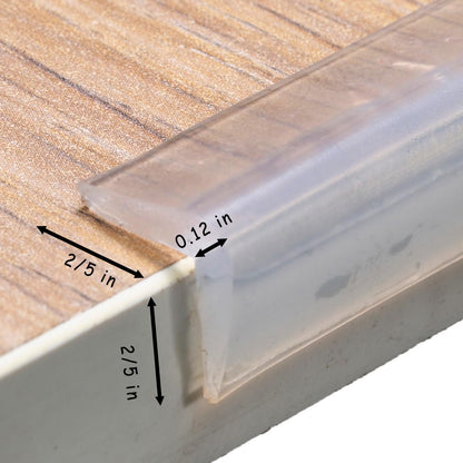 6ft Clear Silicone Edge Protector Trim - 2/5" x 2/5" Mini Flexible Self-Adhesive Corner Guard, Pre-Taped Gentle Family-Friendly Furniture Bumper for Tables and Cabinets