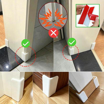 White Baseboard Corner Blocks - Thickened Self-Adhesive Rubber Corner Protectors, Soft Edge Wall & Furniture Guards for Skirting Boards, Cabinet Trim, and Door Frames