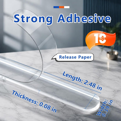 Clear Silicone Cabinet Bumpers & Furniture Pads - Self-Adhesive Sound Dampening Pads, Invisible Anti-Slip Floor Protectors & Wall Guards for Drawers, Table Tops and Chair Legs