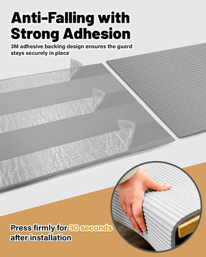 Fireplace Hearth Safety Cushion - Extra Large NBR Foam Bumper Pad for Stone & Brick Fireplaces, Self-Adhesive Soft Edge Protector & Seat Guard for Home Safety (Gray) 78.7" x 15.75"
