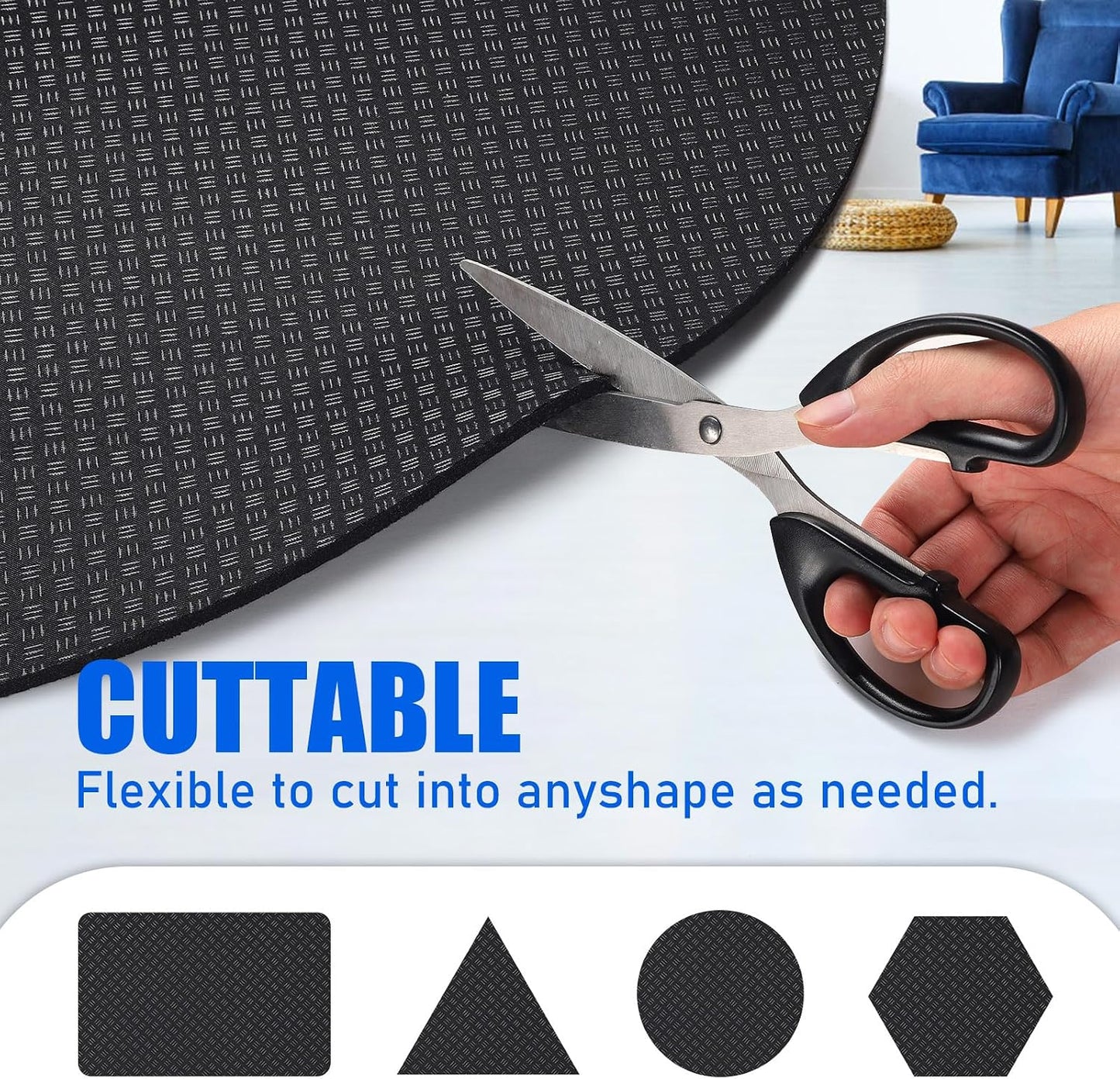 Premium 27.5" Round Non-Slip Recliner Pad for Hardwood Floors - Heavy-Duty Double-Sided Furniture Gripper Mat for Recliners, Swivel Chairs & Sofas, Trimmable No-Glue Floor Protector for Carpet and Tile