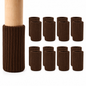 Coffee Knitted Furniture Leg Socks - Double Thickness Chair Leg Floor Protectors for Hardwood Floors, High Elastic Universal Fabric Furniture Booties for Round & Square Chair Legs (Noise Reducing & Washable)
