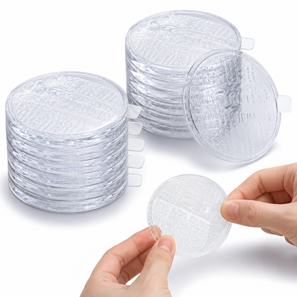 Clear Self-Adhesive Non-Slip Furniture Pads - 1.57" Round Heavy-Duty Tire-Grooved Couch Stoppers for Hardwood Floors, Invisible Washable PU Furniture Grippers for Beds, Speakers and Appliances