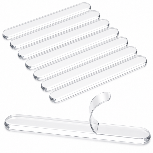 Clear Silicone Cabinet Bumpers & Furniture Pads - Self-Adhesive Sound Dampening Pads, Invisible Anti-Slip Floor Protectors & Wall Guards for Drawers, Table Tops and Chair Legs