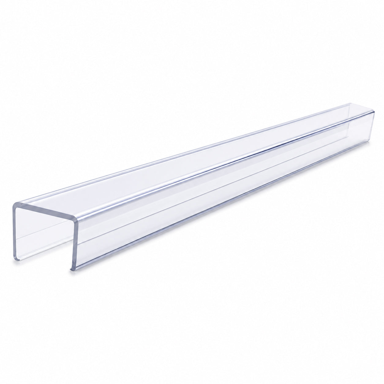 Clear Cabinet Door Protector Edge Guards (18" Length) - Slip-On Plastic Drawer Front Protectors for 3/4" Thick Kitchen Cabinets, Invisible Pet Scratch Guard for Sink & Trash Drawers
