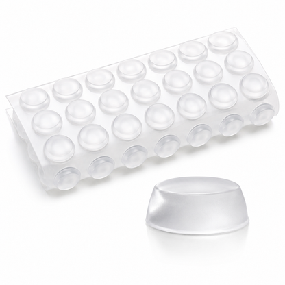 Clear Silicone Cabinet Door Bumpers Bulk Pack - 1/2" Diameter Self-Adhesive Sound Dampening Pads, Invisible Rubber Furniture Stopper Dots for Kitchen Drawers, Cutting Boards, and Picture Frames