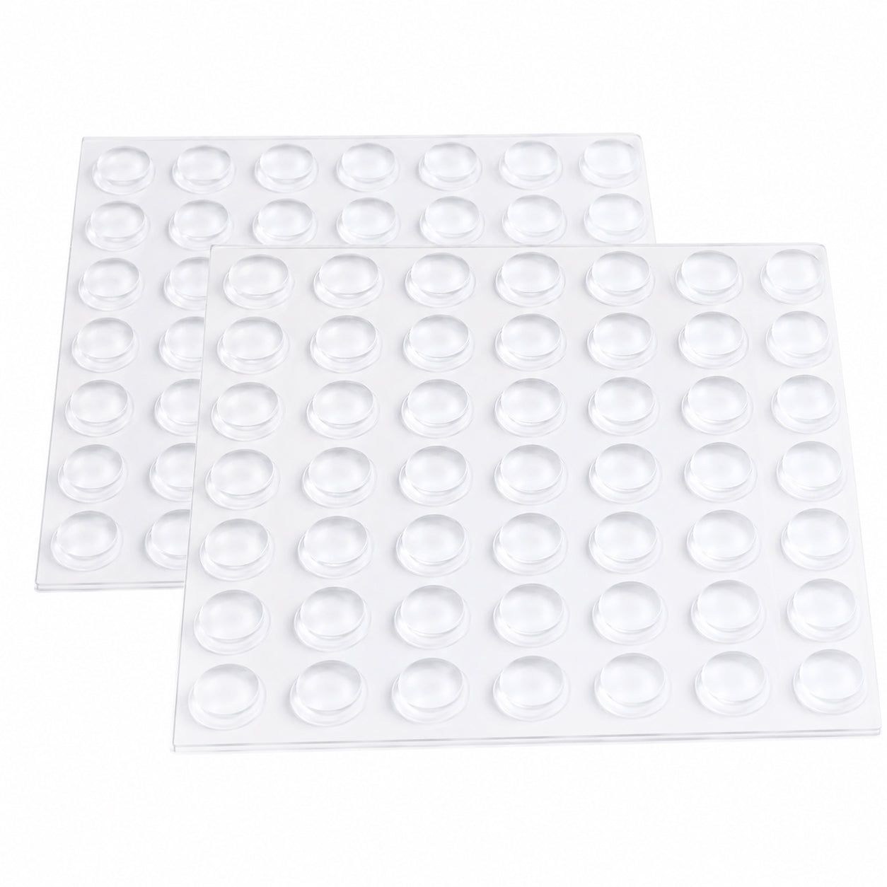 Clear Silicone Cabinet Door Bumpers Bulk Pack - 1/2" Diameter Self-Adhesive Sound Dampening Pads, Invisible Rubber Furniture Stopper Dots for Kitchen Drawers, Cutting Boards, and Picture Frames