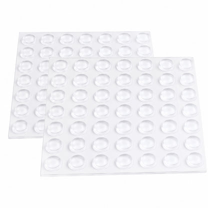 Clear Silicone Cabinet Door Bumpers Bulk Pack - 1/2" Diameter Self-Adhesive Sound Dampening Pads, Invisible Rubber Furniture Stopper Dots for Kitchen Drawers, Cutting Boards, and Picture Frames