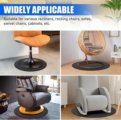 Premium 27.5" Round Non-Slip Recliner Pad for Hardwood Floors - Heavy-Duty Double-Sided Furniture Gripper Mat for Recliners, Swivel Chairs & Sofas, Trimmable No-Glue Floor Protector for Carpet and Tile