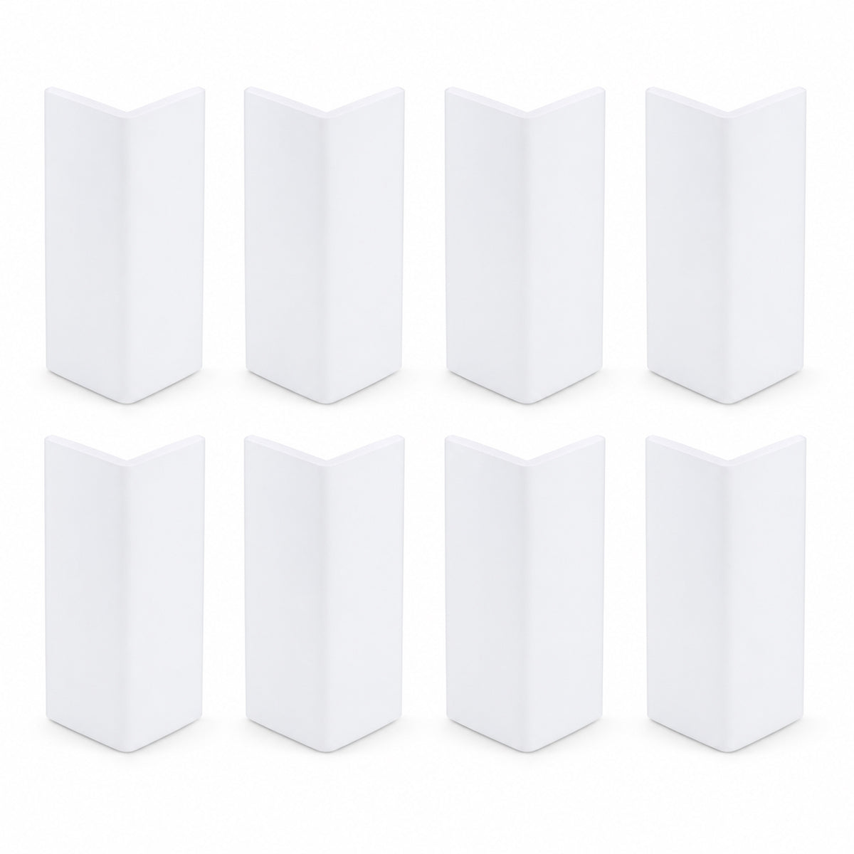 White Baseboard Corner Blocks - Thickened Self-Adhesive Rubber Corner Protectors, Soft Edge Wall & Furniture Guards for Skirting Boards, Cabinet Trim, and Door Frames