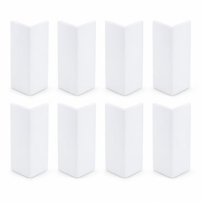 White Baseboard Corner Blocks - Thickened Self-Adhesive Rubber Corner Protectors, Soft Edge Wall & Furniture Guards for Skirting Boards, Cabinet Trim, and Door Frames