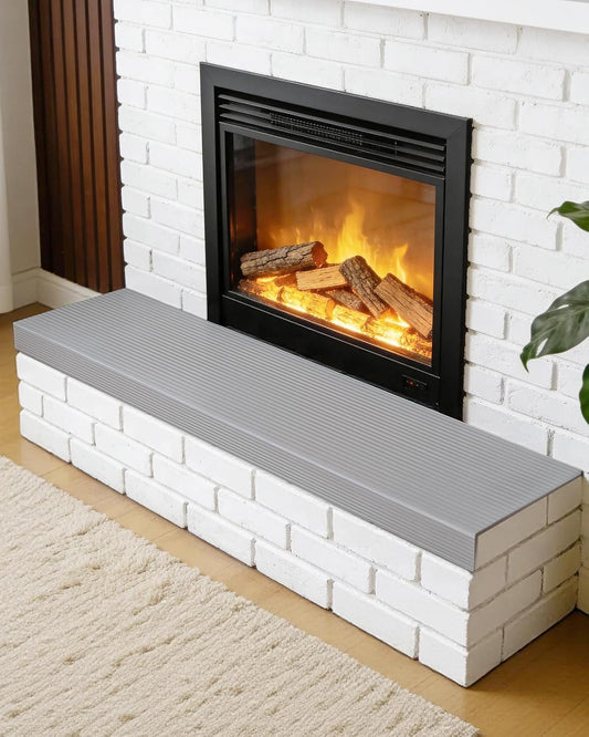 Fireplace Hearth Safety Cushion - Extra Large NBR Foam Bumper Pad for Stone & Brick Fireplaces, Self-Adhesive Soft Edge Protector & Seat Guard for Home Safety (Gray) 78.7" x 15.75"