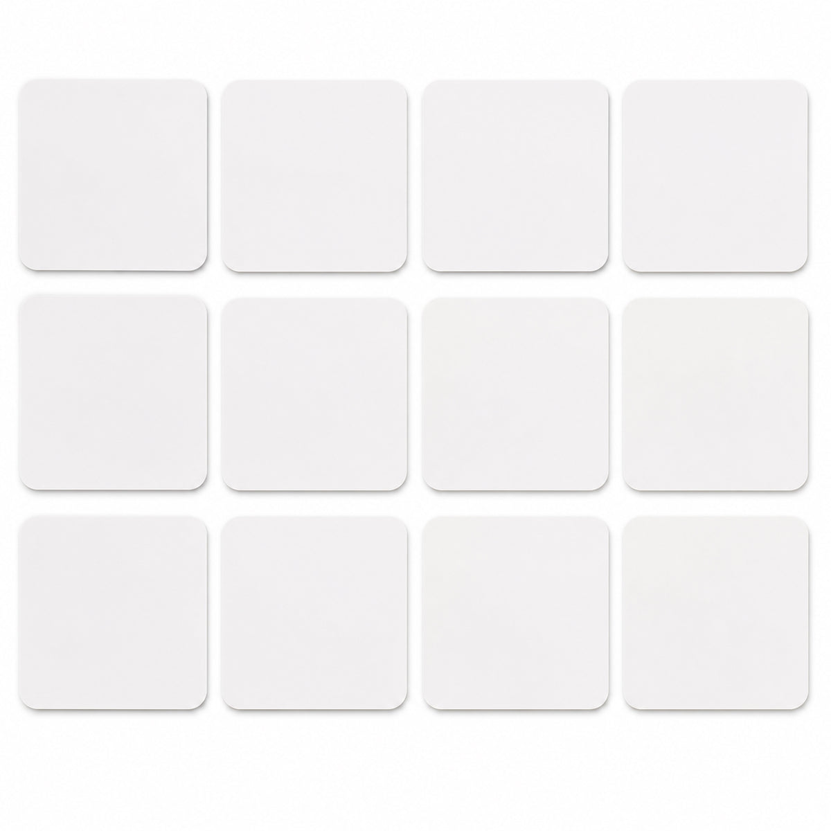 12 Pack Double-Sided Reusable Rug Grippers - Square Non-Slip Rug Tape Stickers for Hardwood Floors, Anti-Curling & Washable Carpet Pads for Area Rugs, Laminate, Tile and Vinyl (Ultra-Thin)