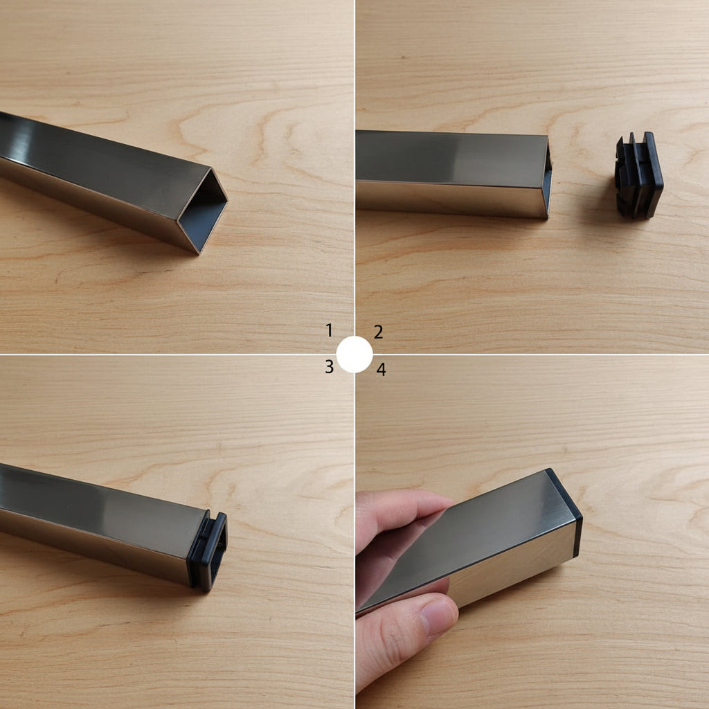 Black Plastic Plug,Tubing Post End Cap Suitable for Square