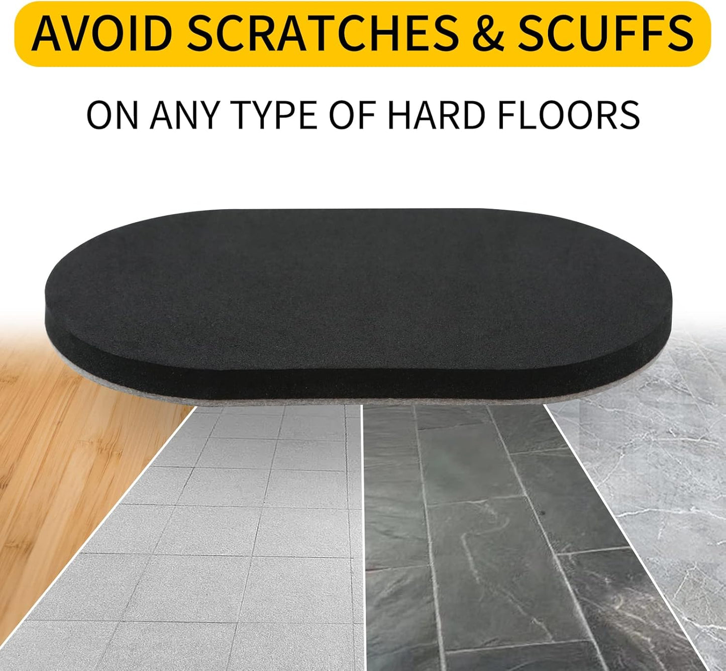 Reusable Furniture Sliders, 3.5" x 6" Heavy-Duty Furniture Moving Pads for Hardwood Floors