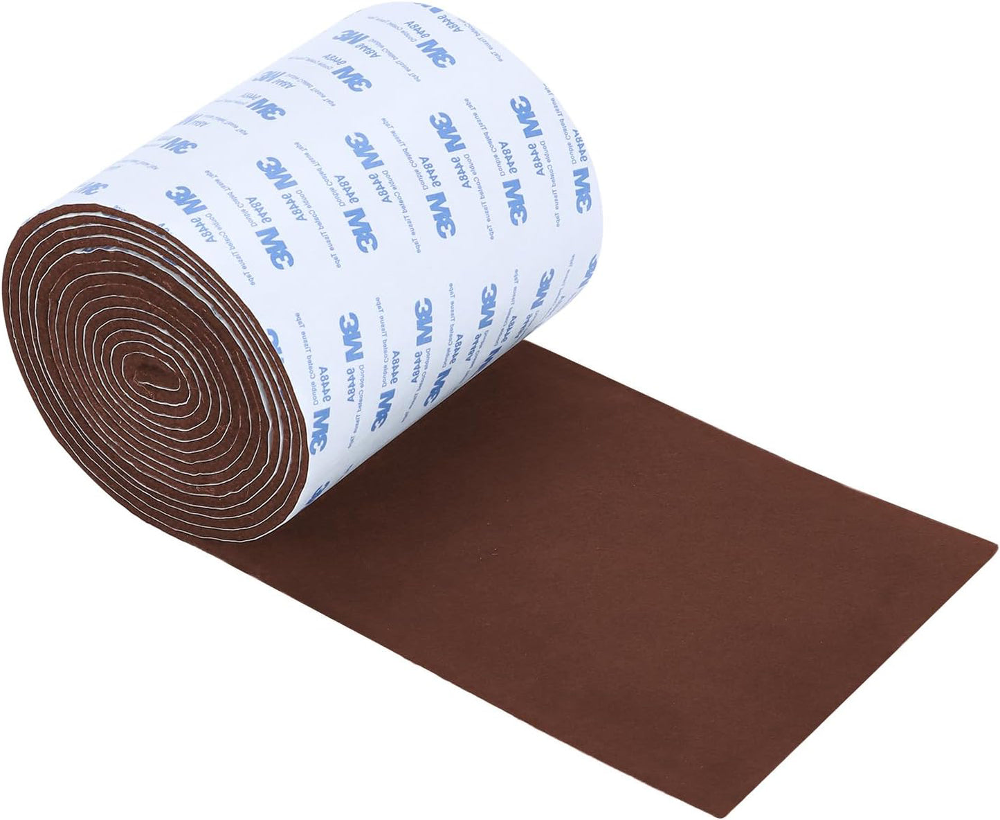 Adhesive Felt Strip Roll Furniture Floor Protectors, Heavy-Duty Cut-to-Fit Felt Pads for Hardwood Floors, Brown, 5" x 120"