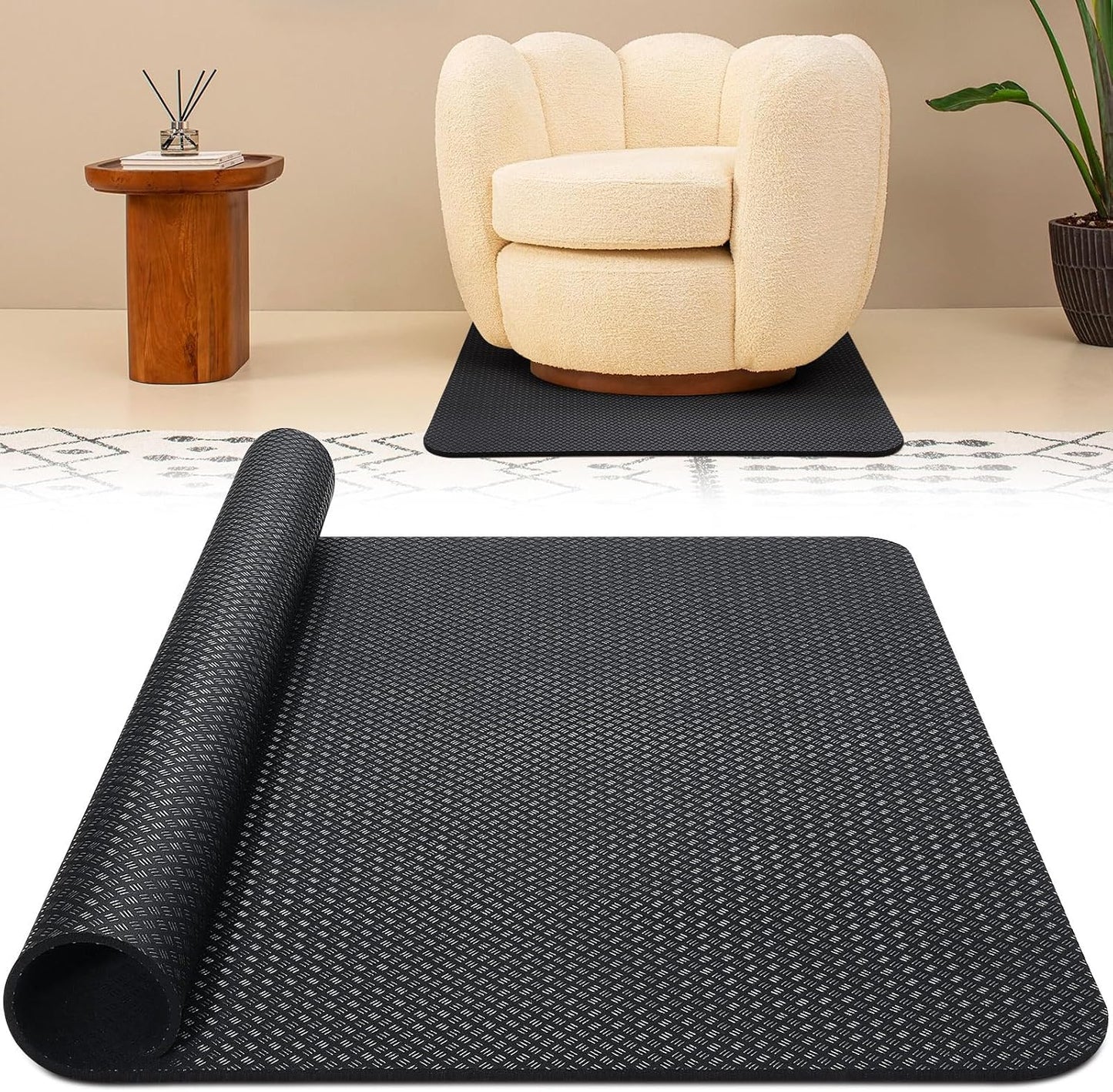 30" x 30" Premium Recliner Pad for Hardwood Floors - Heavy-Duty Double-Sided Non-Slip Furniture Gripper Mat under Recliner, Sofas, Swivel Chairs and Carpet (0.2" Thick Adhesive-Free)