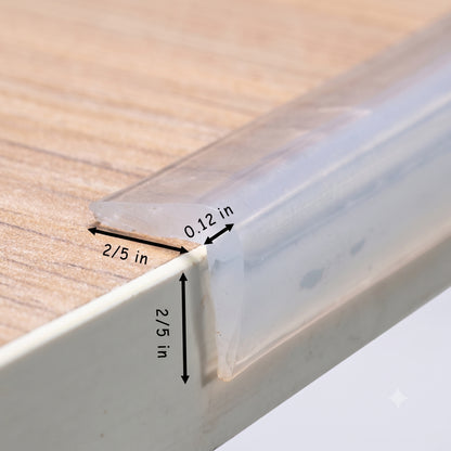 6ft Clear Silicone Edge Protector Trim - 2/5" x 2/5" Mini Flexible Self-Adhesive Corner Guard, Pre-Taped Gentle Family-Friendly Furniture Bumper for Tables and Cabinets